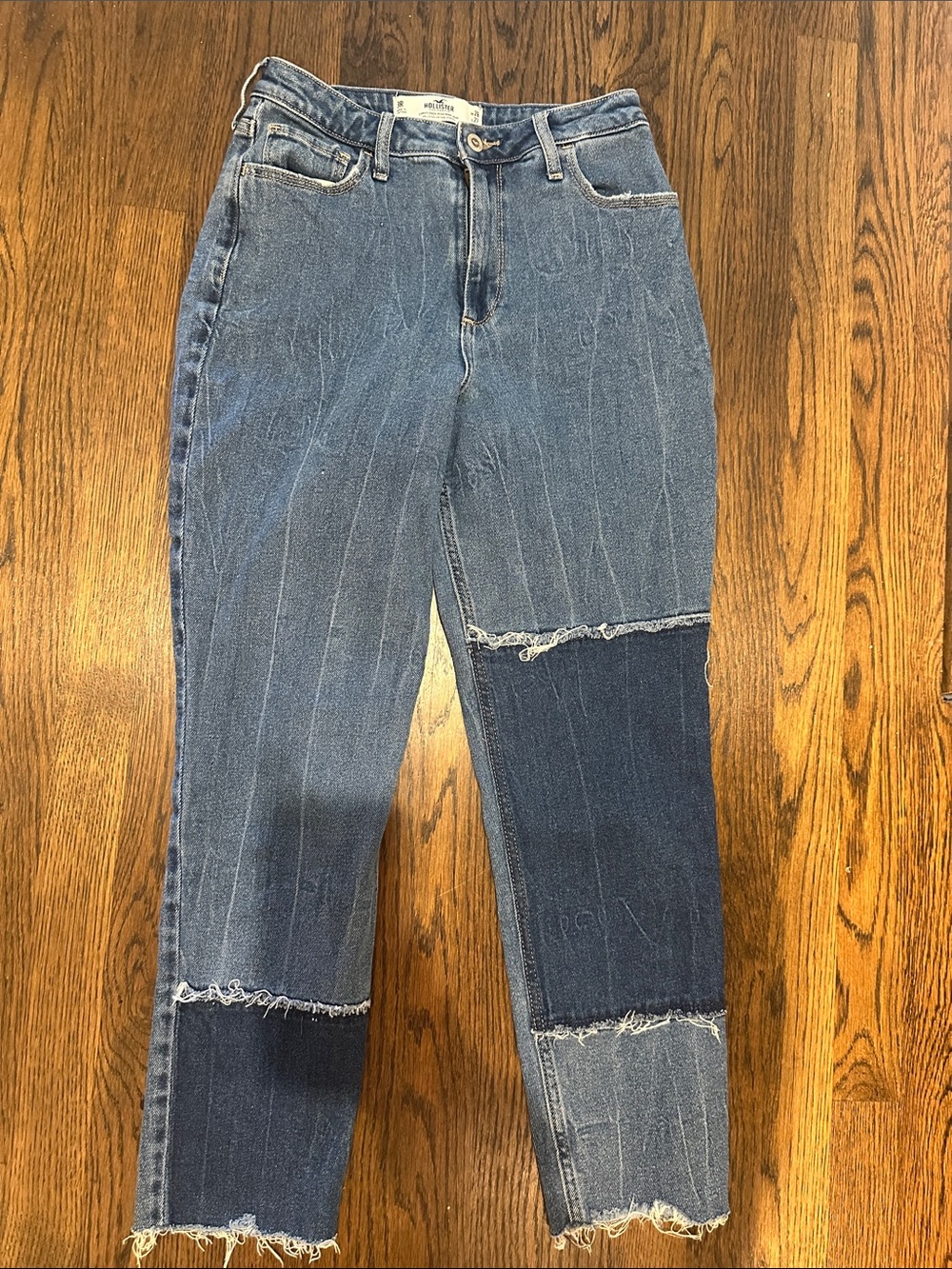 Hollister Curvy High-Rise Patchwork Women’s Jeans - Blue